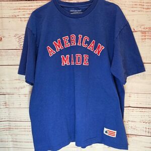 American Giant Men's XL Blue‎ "American Made" Graphic T Shirt